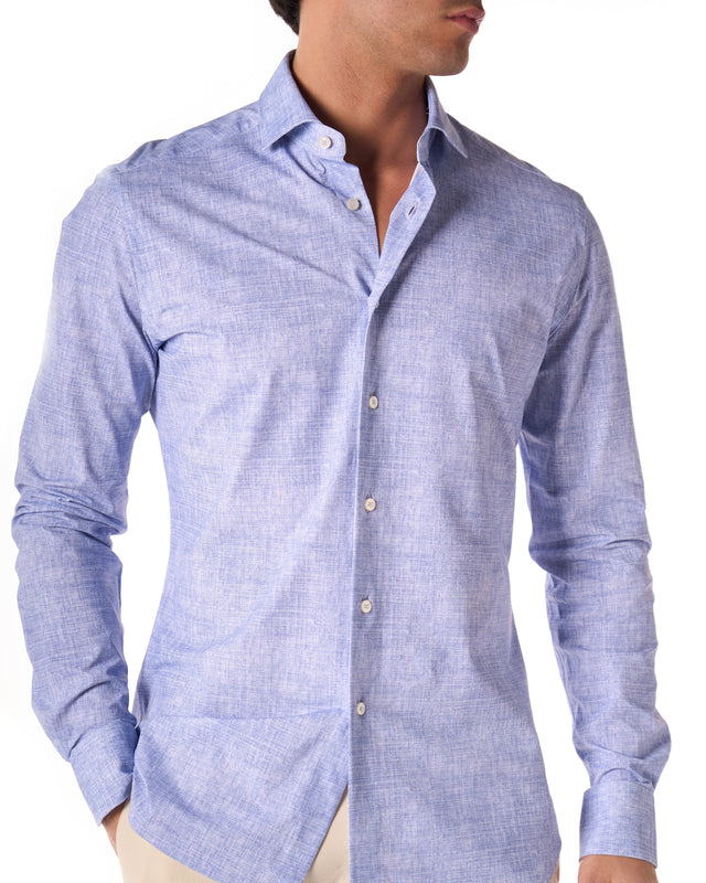 Camicia active melange color azzurro