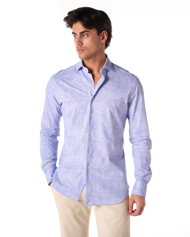 Camicia active melange color azzurro
