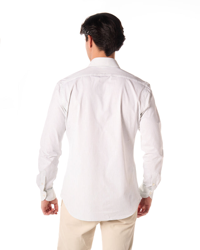 Camicia active riga color bianco/verde