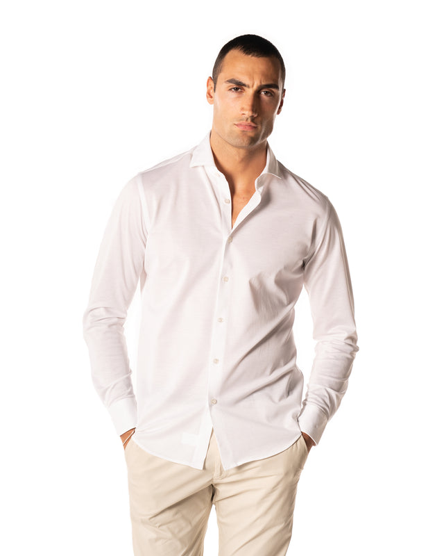 Camicia filo di scozia color bainco