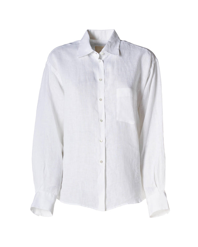 CAMICIA LINO OVERSIZE CON TASCHE