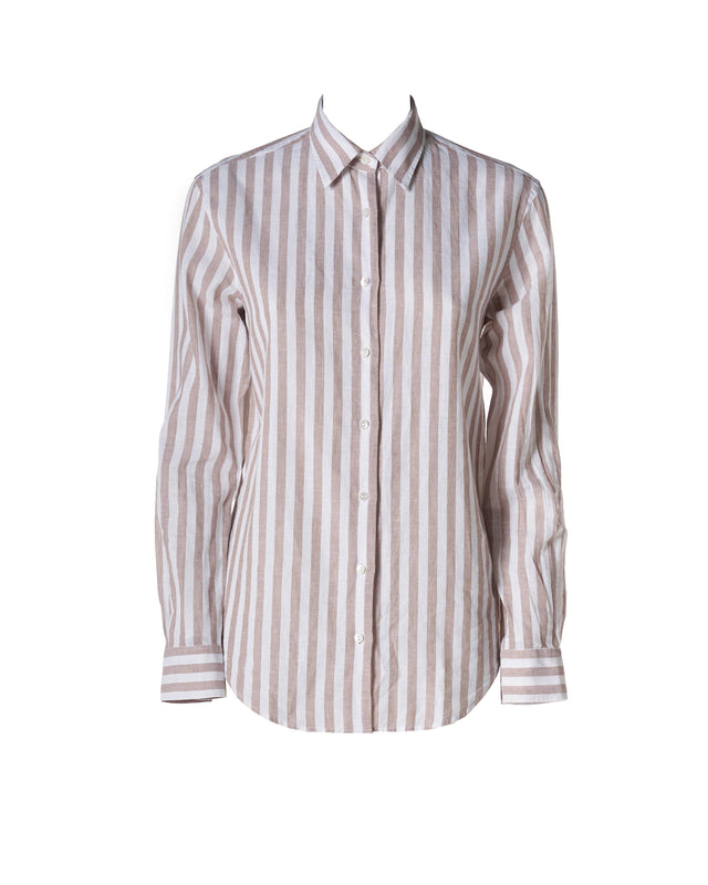 Camicia righe color bianco e beige