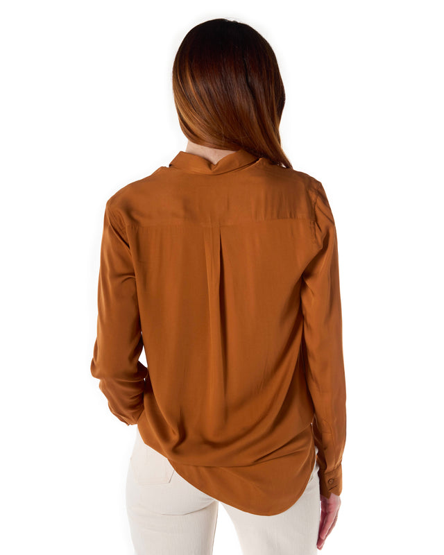 Camicia viscosa color tabacco