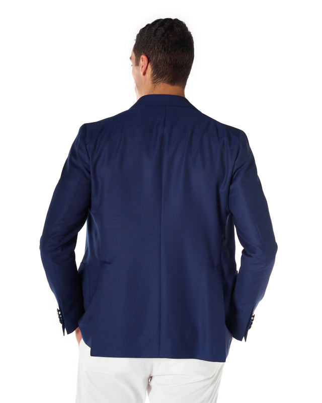 Giacca doppiopetto super color bluette