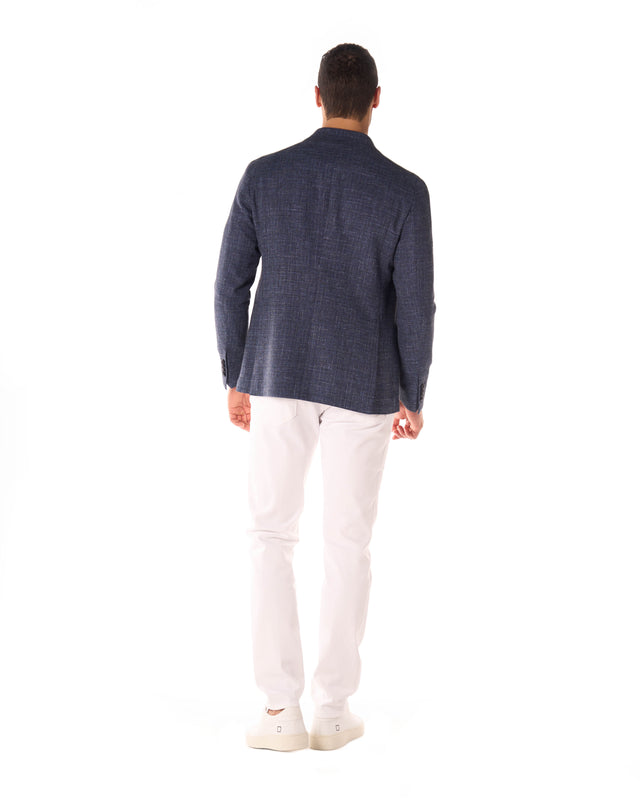 Giacca lino lana color blu