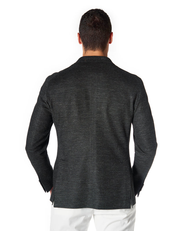 Giacca jersey rever color grigio