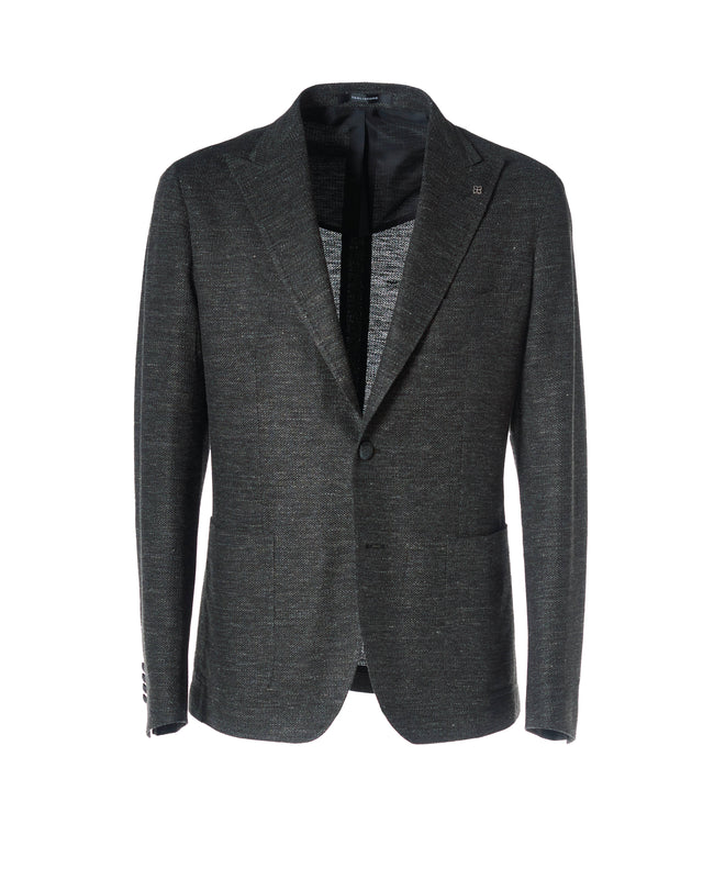 Giacca jersey rever color grigio