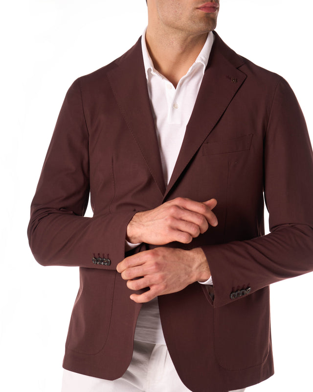 Giacca lana cotone color bruciato