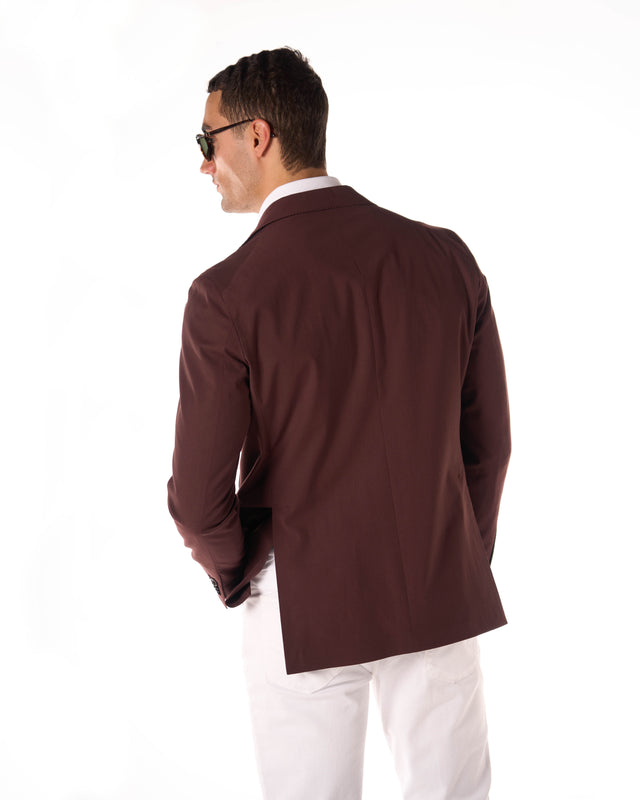 Giacca lana cotone color bruciato