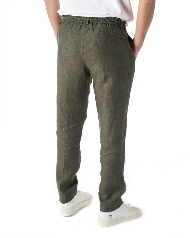 Pantaloni lino color militare