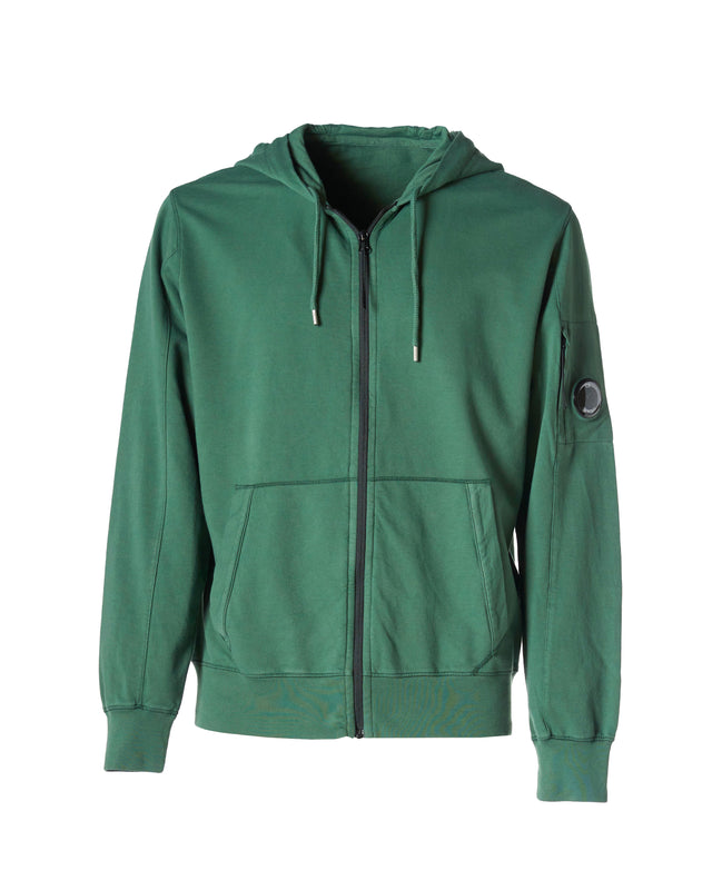 Felpa full zip color verde