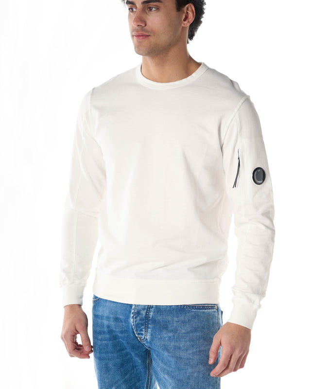 Felpa girocollo color bianco