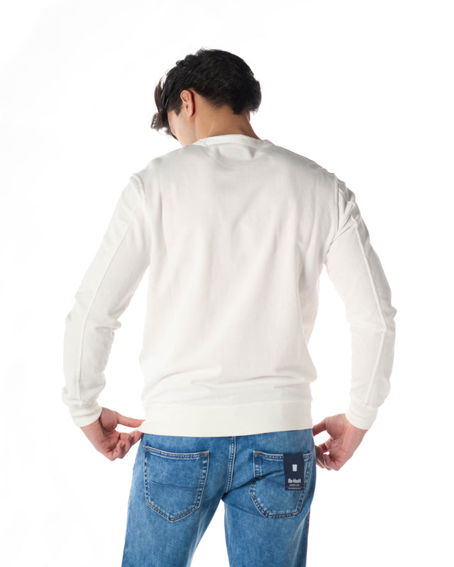 Felpa girocollo color bianco