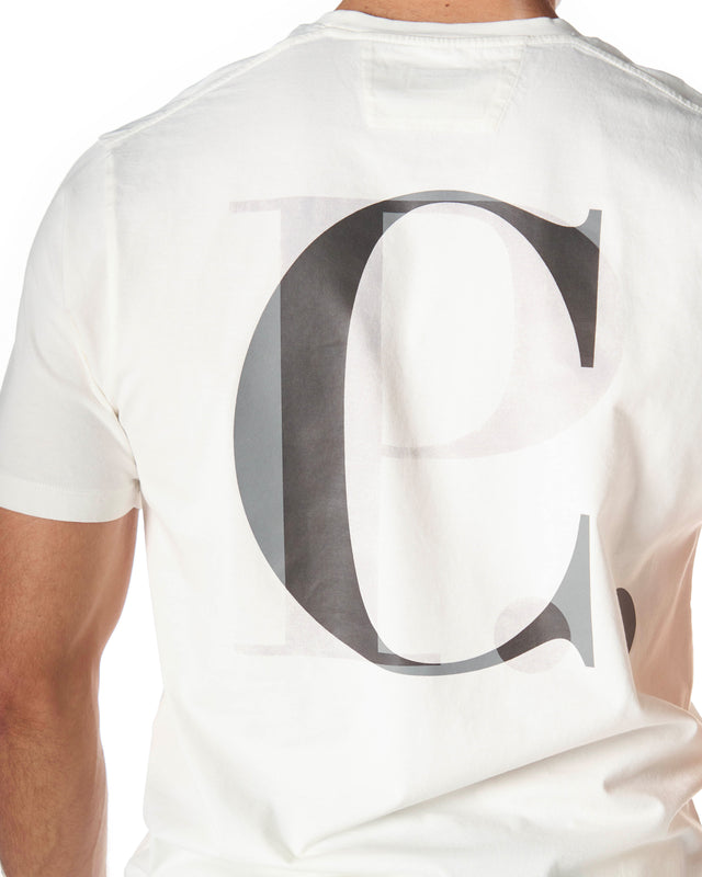 T shirt logo piccolo color bianco