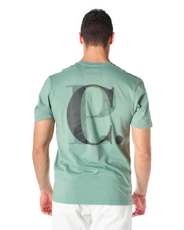 T shirt logo piccolo color salvia