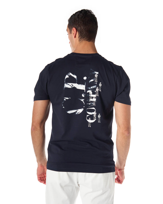 T shirt 3 logo color blu