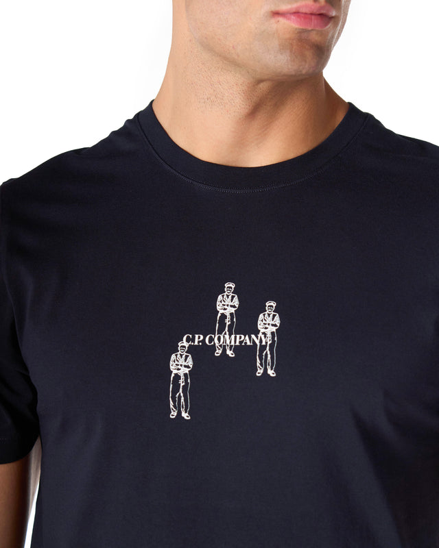 T shirt 3 logo color blu