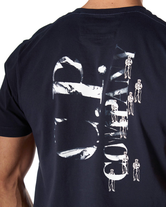T shirt 3 logo color blu