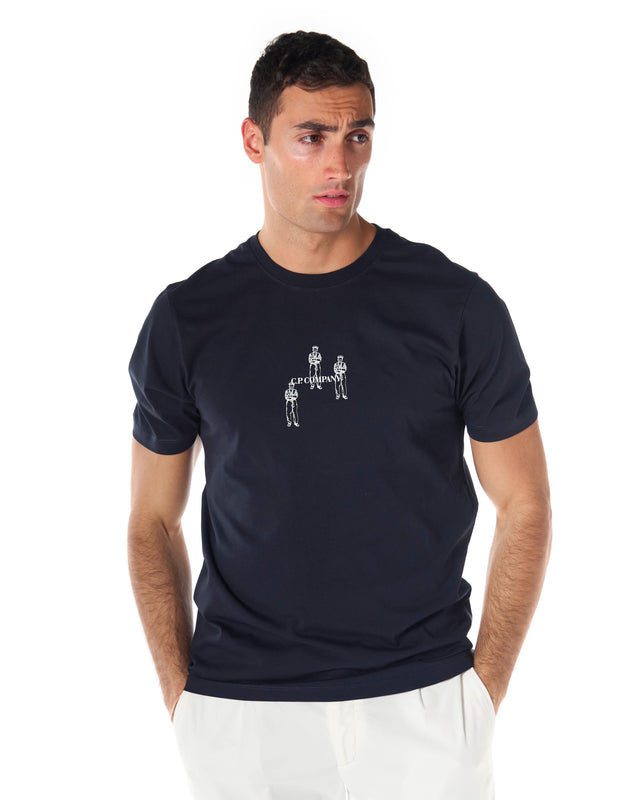 T shirt 3 logo color blu