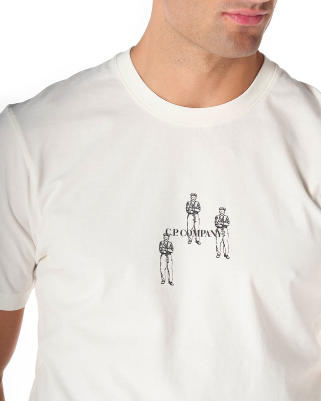 T shirt 3 logo color bianco