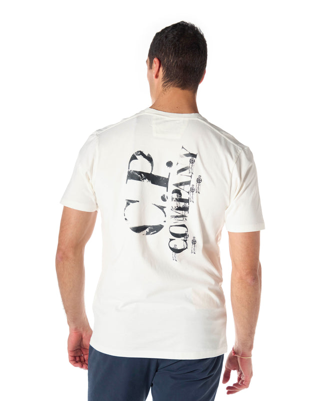 T shirt 3 logo color bianco
