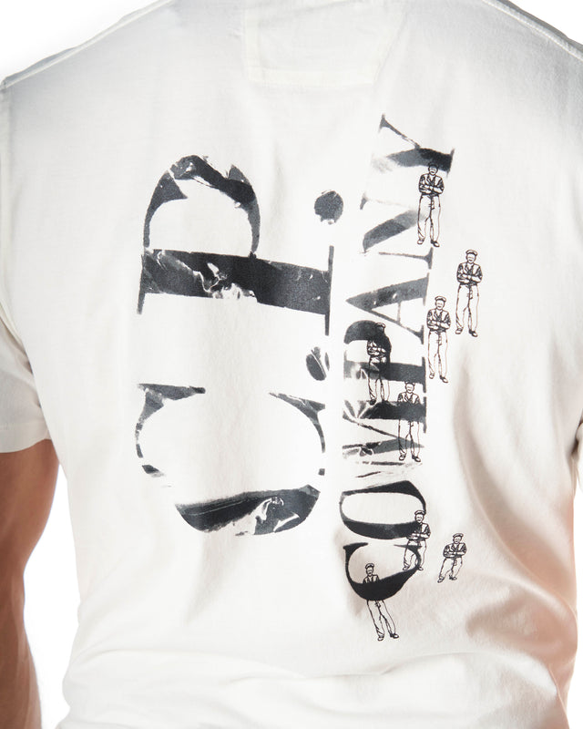 T shirt 3 logo color bianco