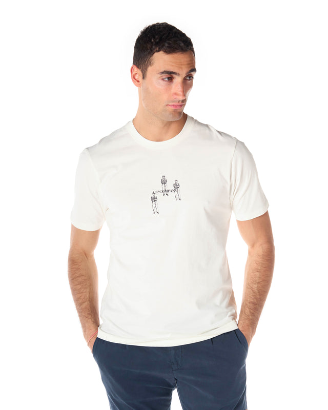T shirt 3 logo color bianco