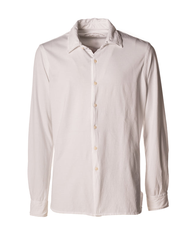 Polo camicia jersey color bianco