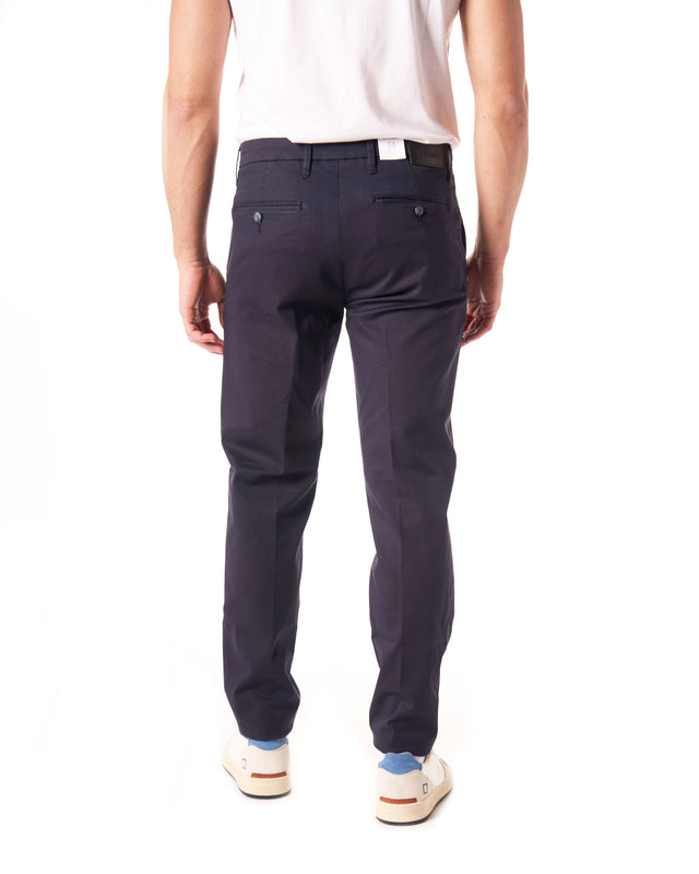 Pantalone cotone tencel color blu