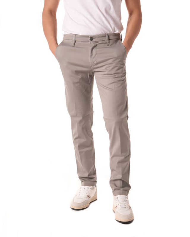 Pantalone cotone tencel color grigio