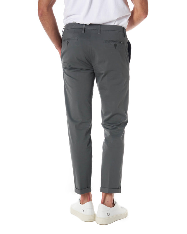 Pantaloni cotone stretch color grigio