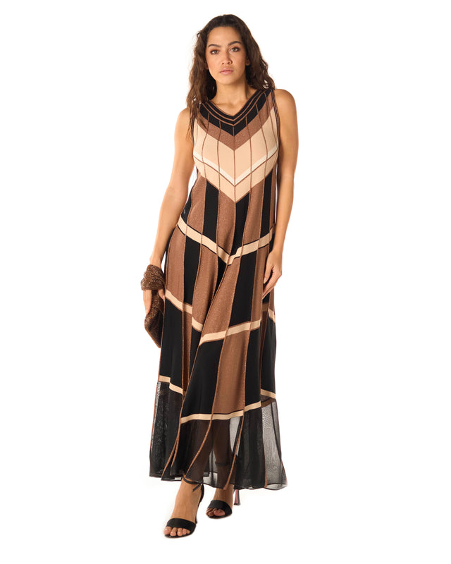 Abito intarsi color nero e oro