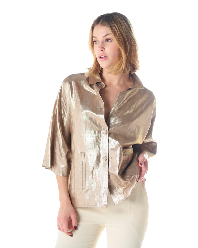 CAMICIA LINO SPALMATO