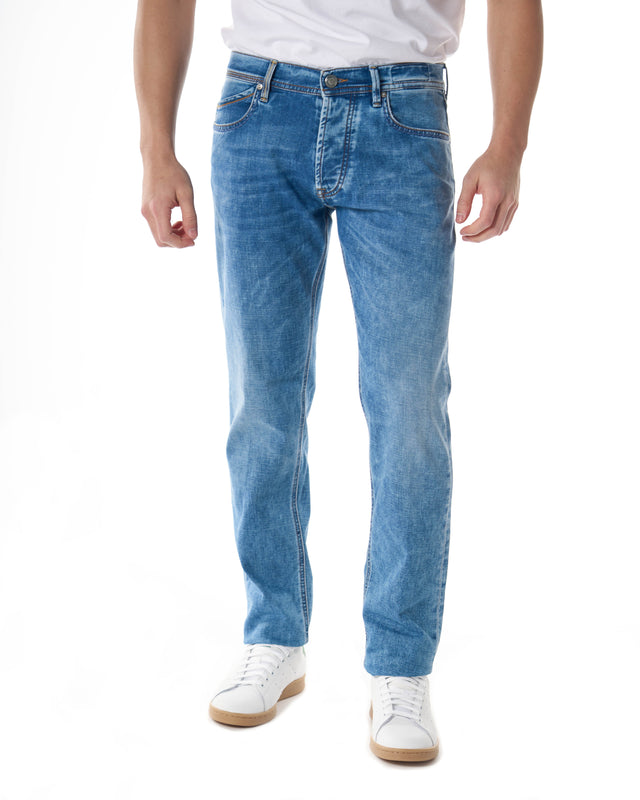 Pantaloni rupert 5 tasche color blu