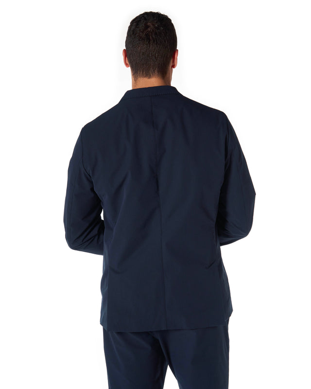 Giacca laminar seersuker color blu