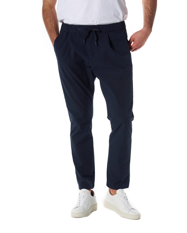 Pantaloni abito laminar color blu