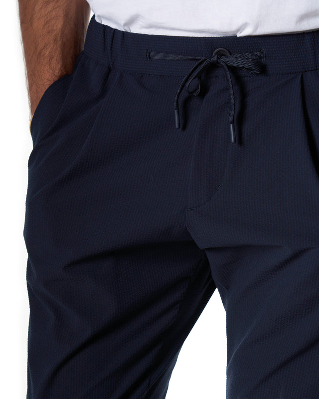 Pantaloni abito laminar color blu