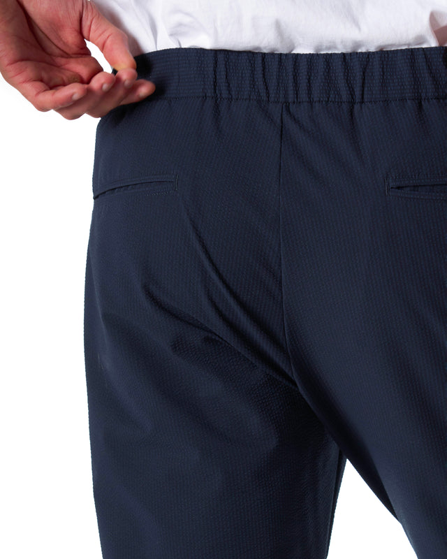 Pantaloni abito laminar color blu