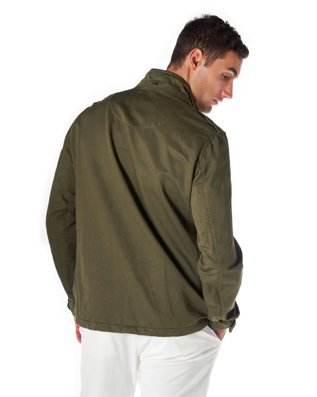 Giubbotto fiel cotone lino color militare