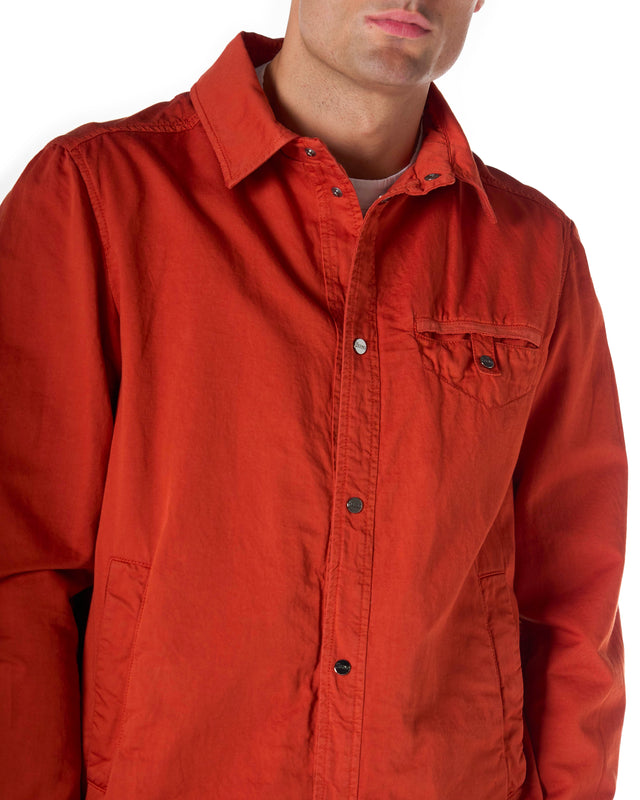 Giubbotto overshirt cotone lino color arancio