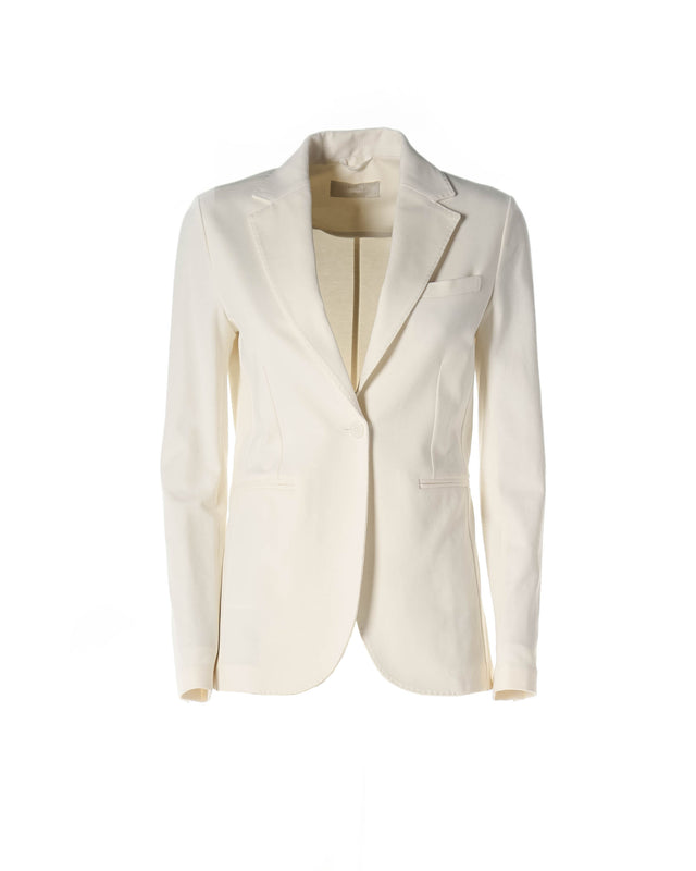 Giacca 1 bottone piquet color bianco