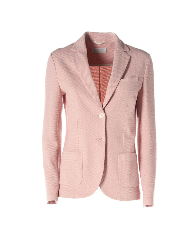 Giacca 2 bottoni nido d'ape color rosa