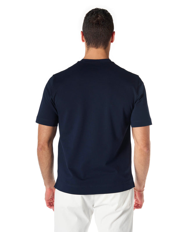 T shirt piquet color blu