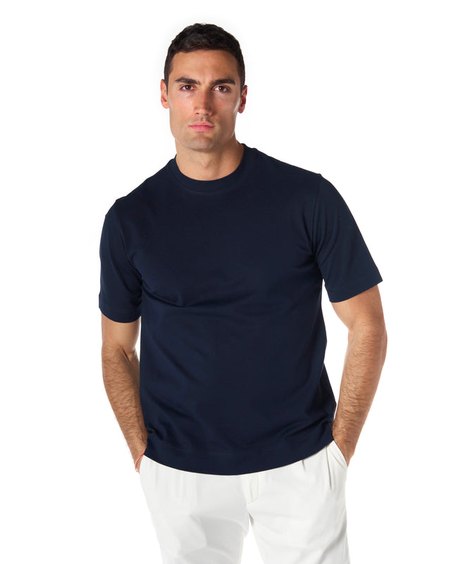 T shirt piquet color blu