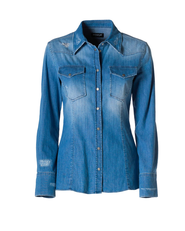 Camicia denim strappi