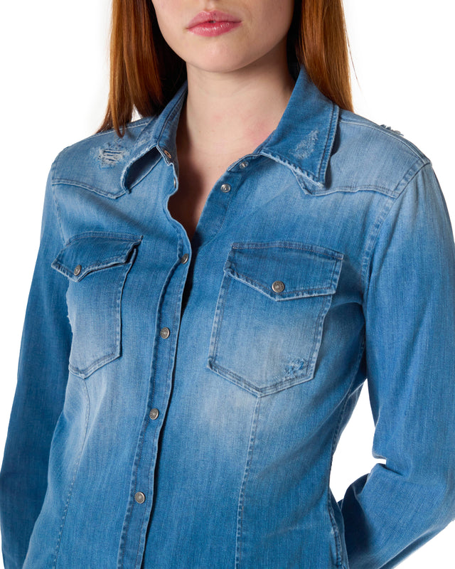 Camicia denim strappi
