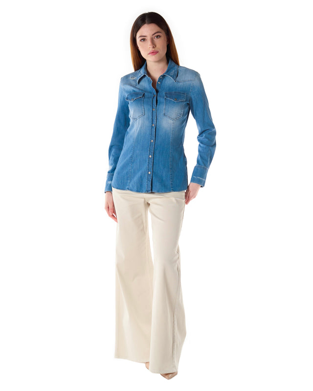 Camicia denim strappi