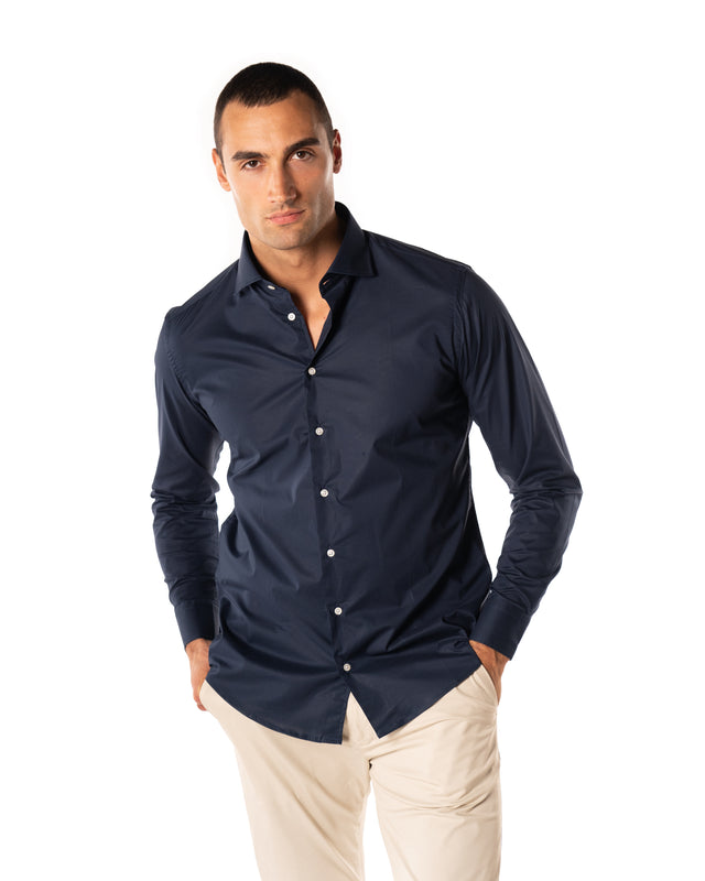 Cotone stretch color blu