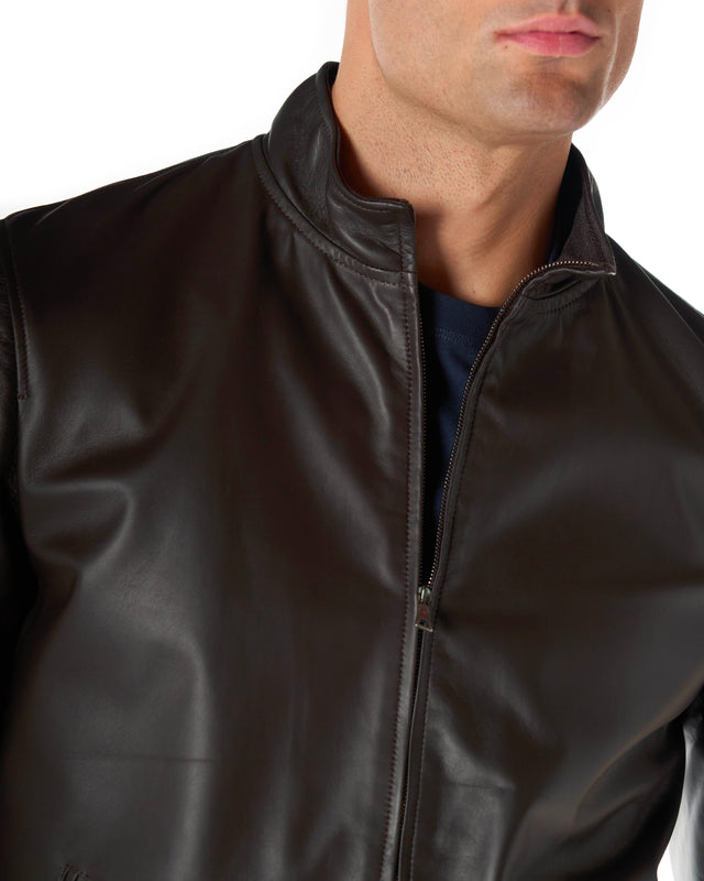 Giubbotto nappa color testa di moro