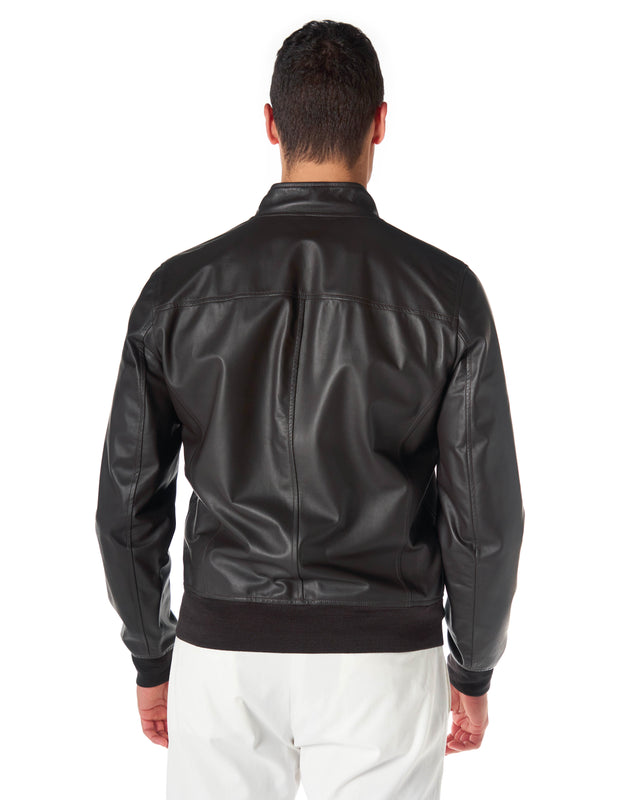 Giubbotto nappa color testa di moro